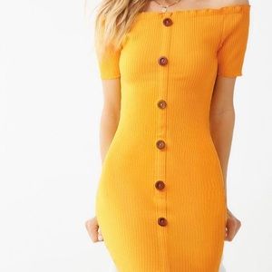 Yellow button up dress